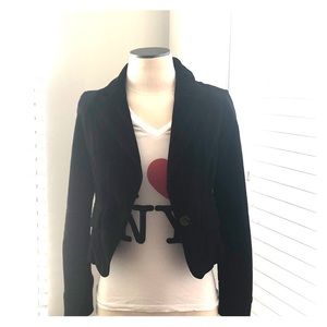 Cropped black corduroy jacket